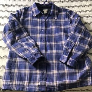 LL bean FLEECE LINED FLANNEL